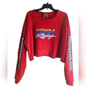 Forever 21 Red Boxy Crop Sweatshirt